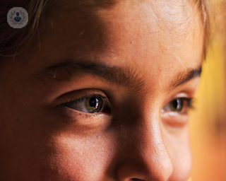 Close-up of a girl's eyes