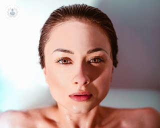 Woman's face, having a beauty treatment.