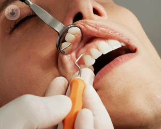 Person being treated for gum disease 