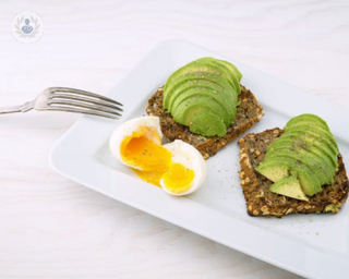 egg, avocado on toast :) yum!