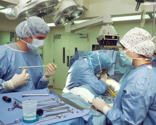 Surgeons in the middle of an operationn