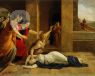 woman fainting in painting