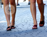 ladies legs walking down the street
