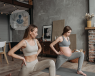 Pregnant women doing yoga.