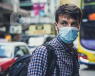 A man wears a face mask during the 2019-20 coronavirus (COVID-19) outbreak to try to prevent catching it.