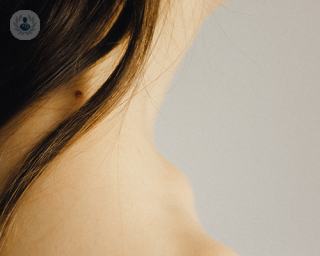 A woman's collarbone
