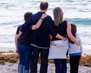 Family looking at the sea