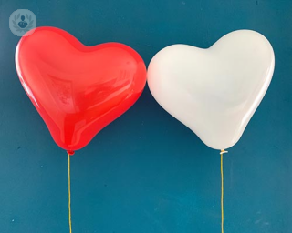 two heart shaped balloons 