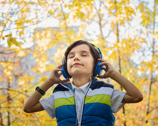 A child listening to music