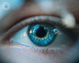 An aesthetic shot of a very blue eye
