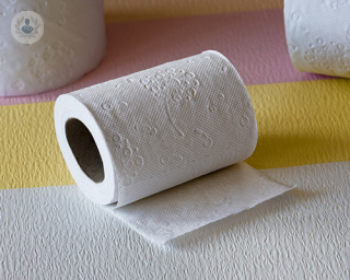 A roll of toilet paper