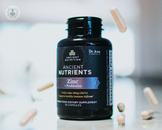 Bottle of zinc supplements which is said to be effective in boosting testosterone levels
