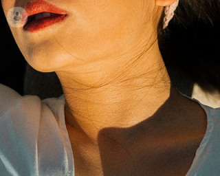 Closeup image of a girl's neck