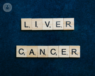Liver cancer spelt out using scrabble tiles. 