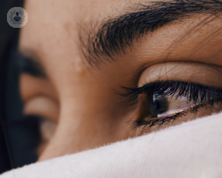 Closeup image of a girl's eye