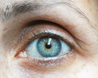 A patient's eye. 