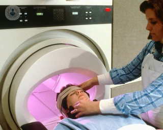 A person getting an MRI scan