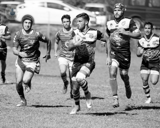 rugby team in action