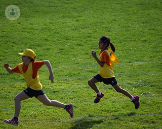 An image of children running