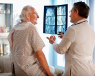 Elderly man in consultation with doctor