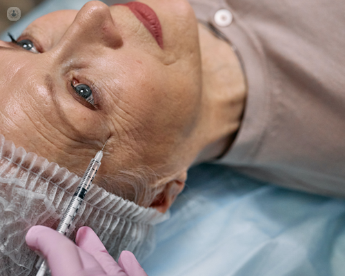 Woman having Botox treatment for wrinkles