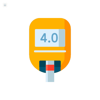 Illustration of a blood glucose monitor, which is a key part of type 1 diabetes management