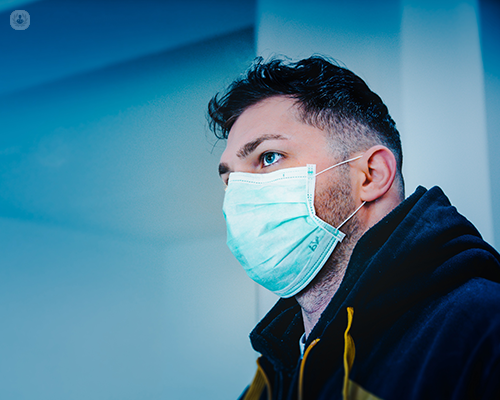 Man wearing a medical face mask