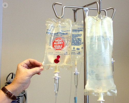 IV fluids used to treat liver disease, which can cause jaundice