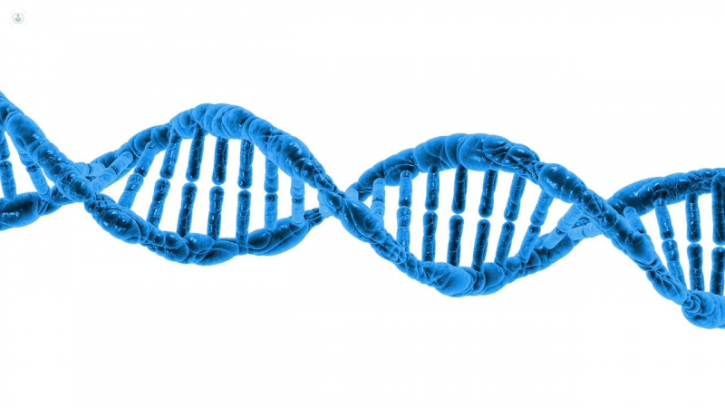 A picture illustrating what DNA looks like. Klinefelter syndrome is a genetic condition caused by a male being born with an additional X chromosome.