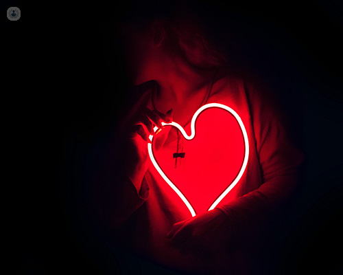 red neon heart