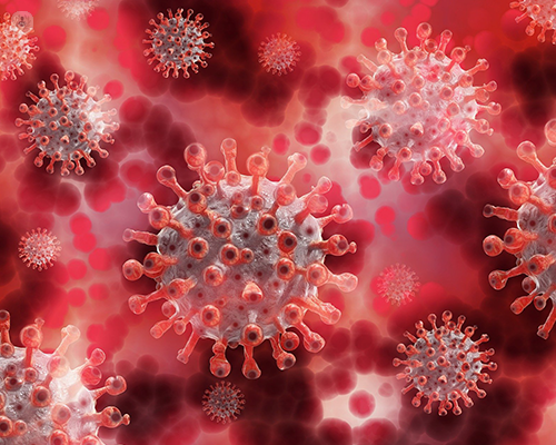 A digitalised image of a virus in the bloodstream